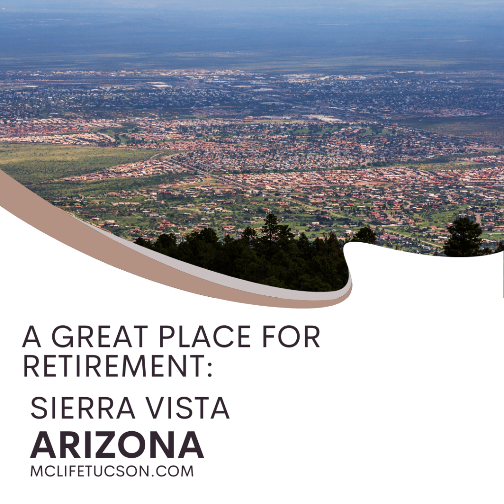 overlooking the city of Sierra Vista, Arizona with text about the article